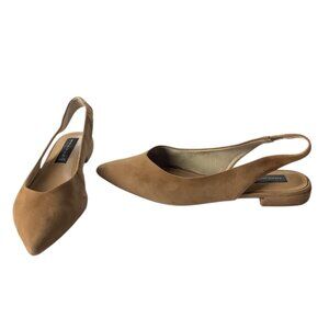 Steven By Steve Madden Womens Tan Suede Slingback Pointed Toe Flats Size 8.5 M